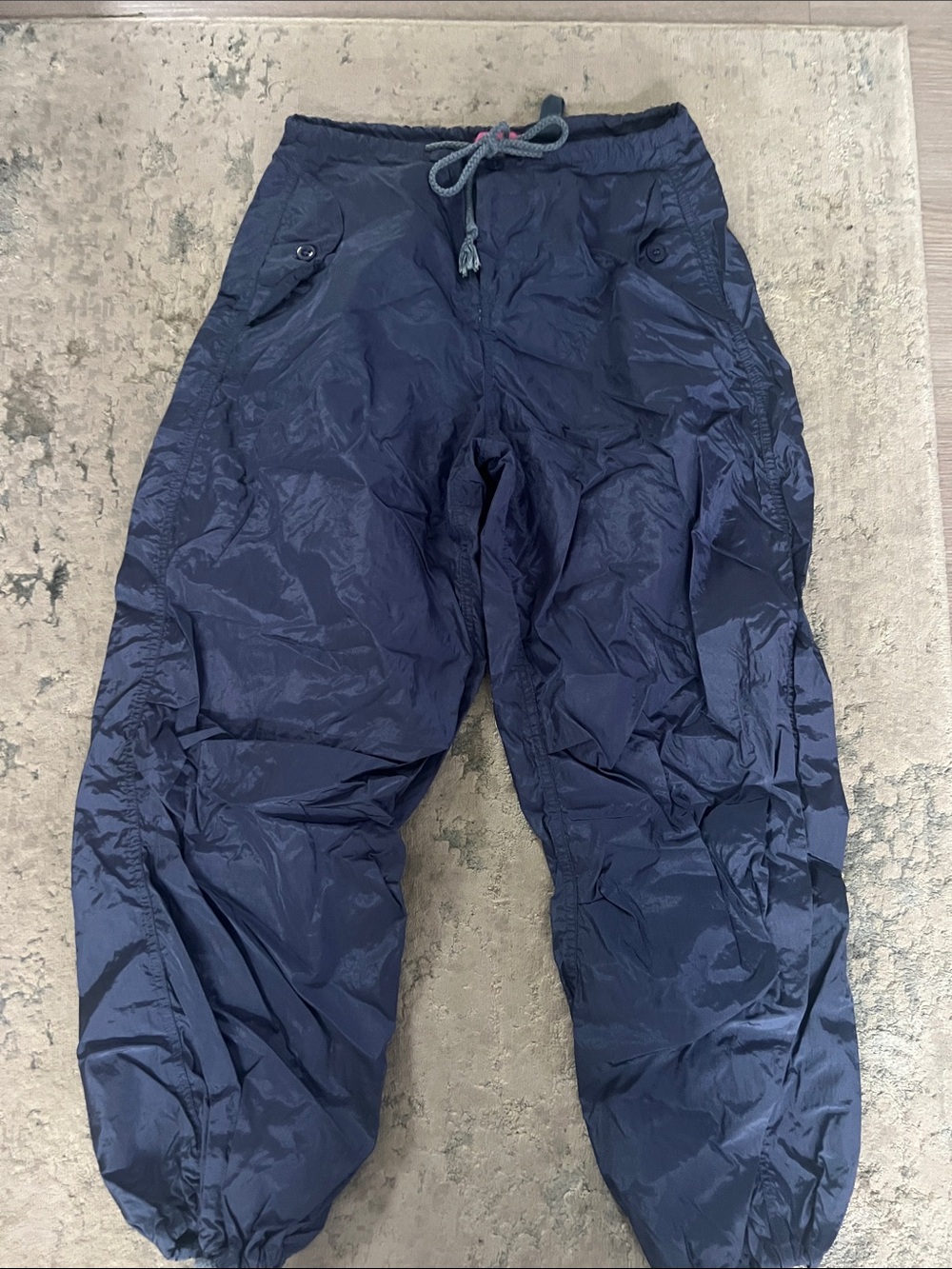 Edikted Navy Track Pants with Drawstring Waist, Size XS/S